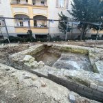 Mauerreste der Moritzkirche bei den der Archäologische Grabungen